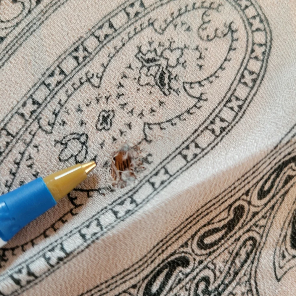 Vintage Scarf ~ Black & Cream Tone Paisley ~ Retro ~ Blemishes FINAL PRICE